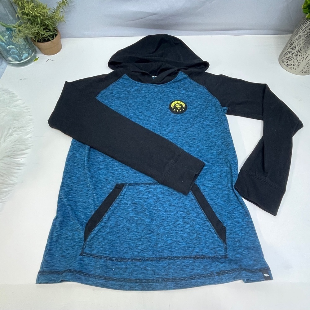 Kids tony hawk skater pull over hoodie long sleeve black and blue